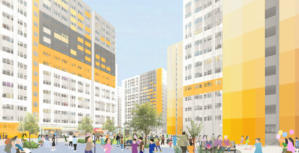 小欖「樂安排」簡約公屋項目(建築署構思圖)