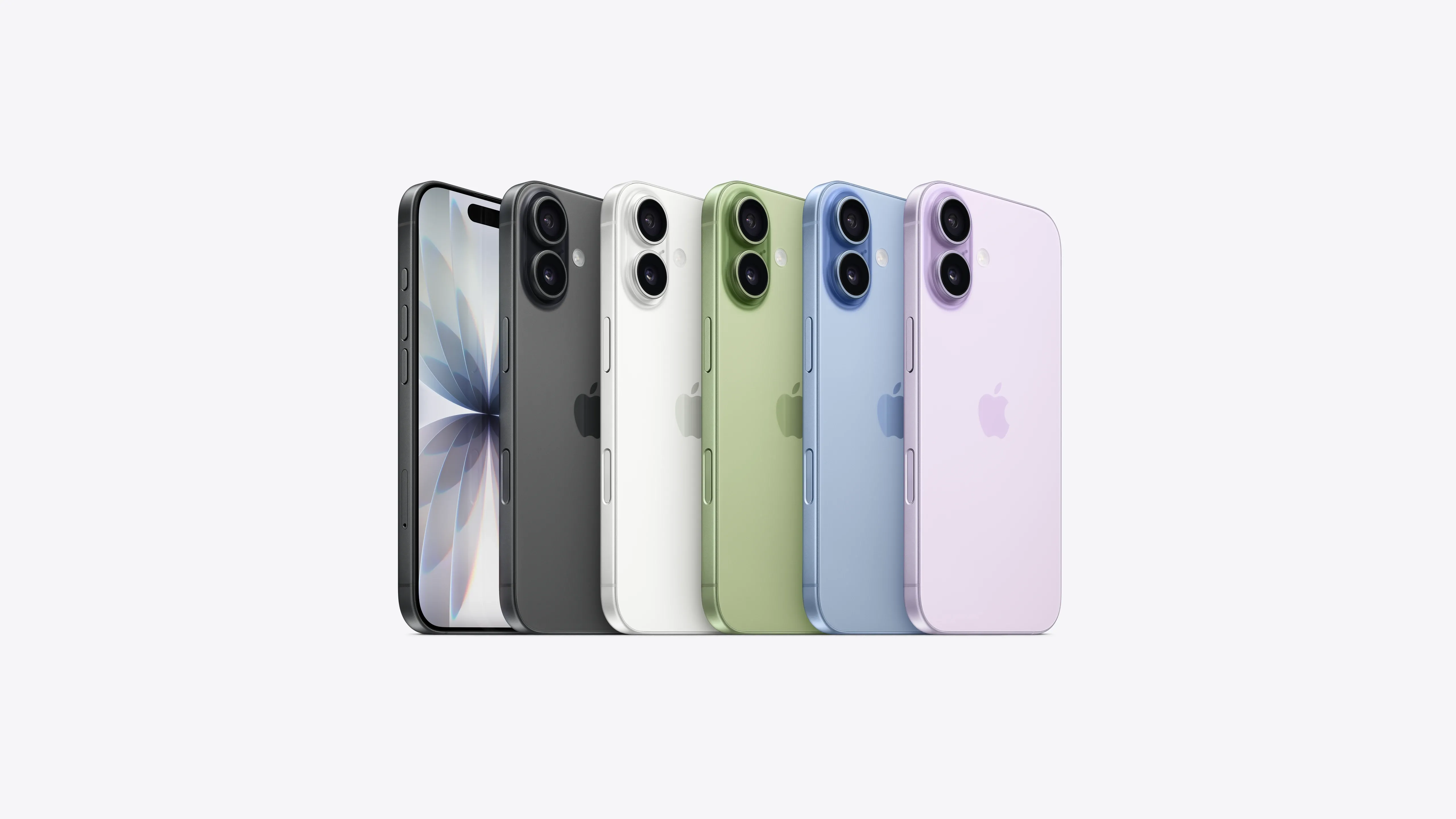 iPhone 17顏色︰淺紫、草青、霧藍、白、黑