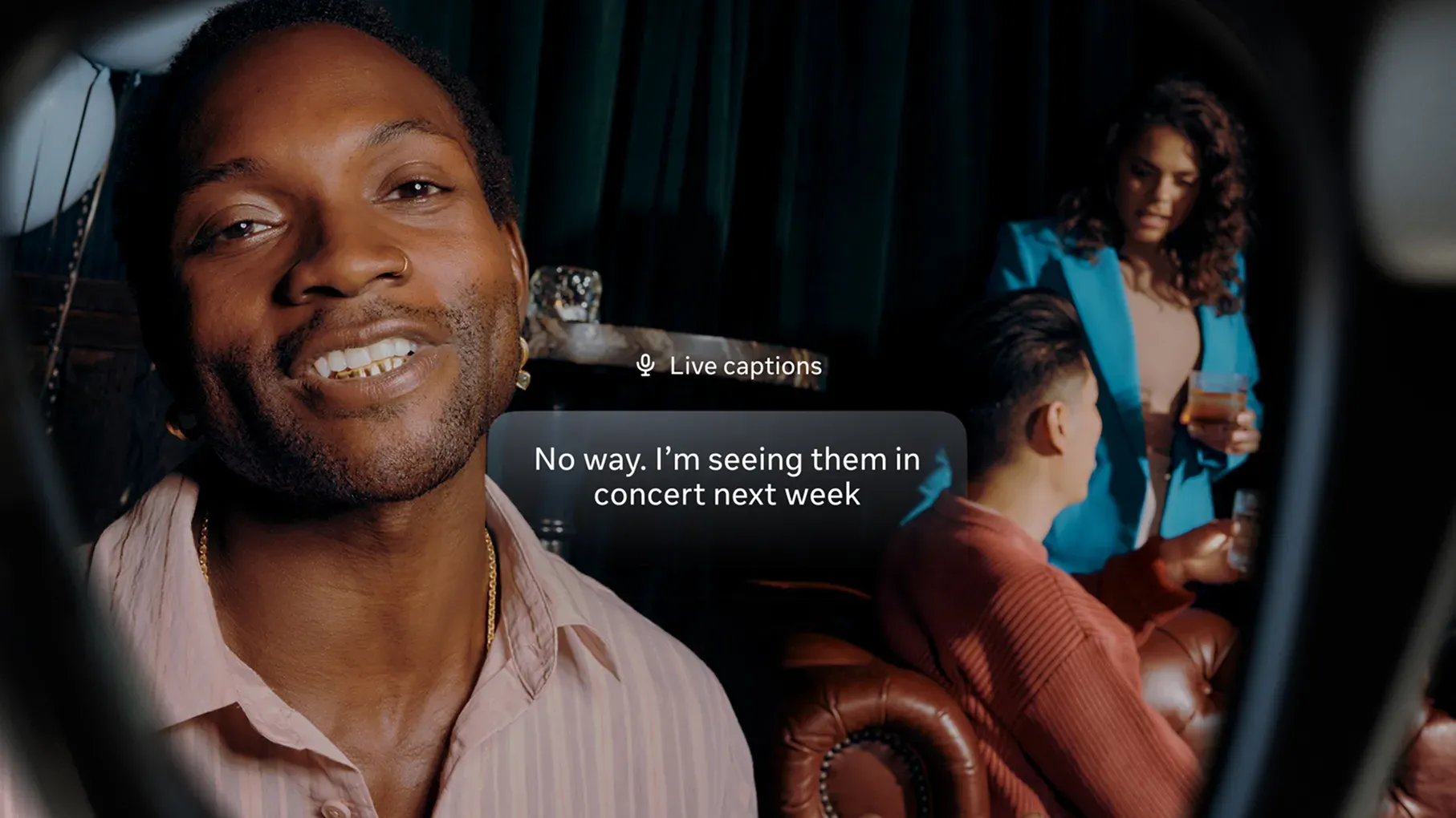 即時字幕功能可透過鏡片顯示。