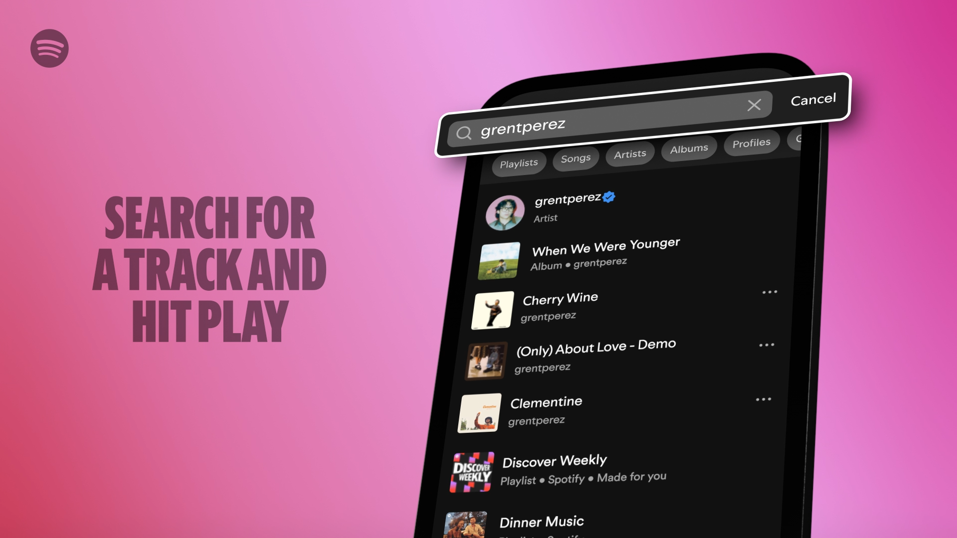 Spotify免費用戶都可以搜尋並播放任何曲目。