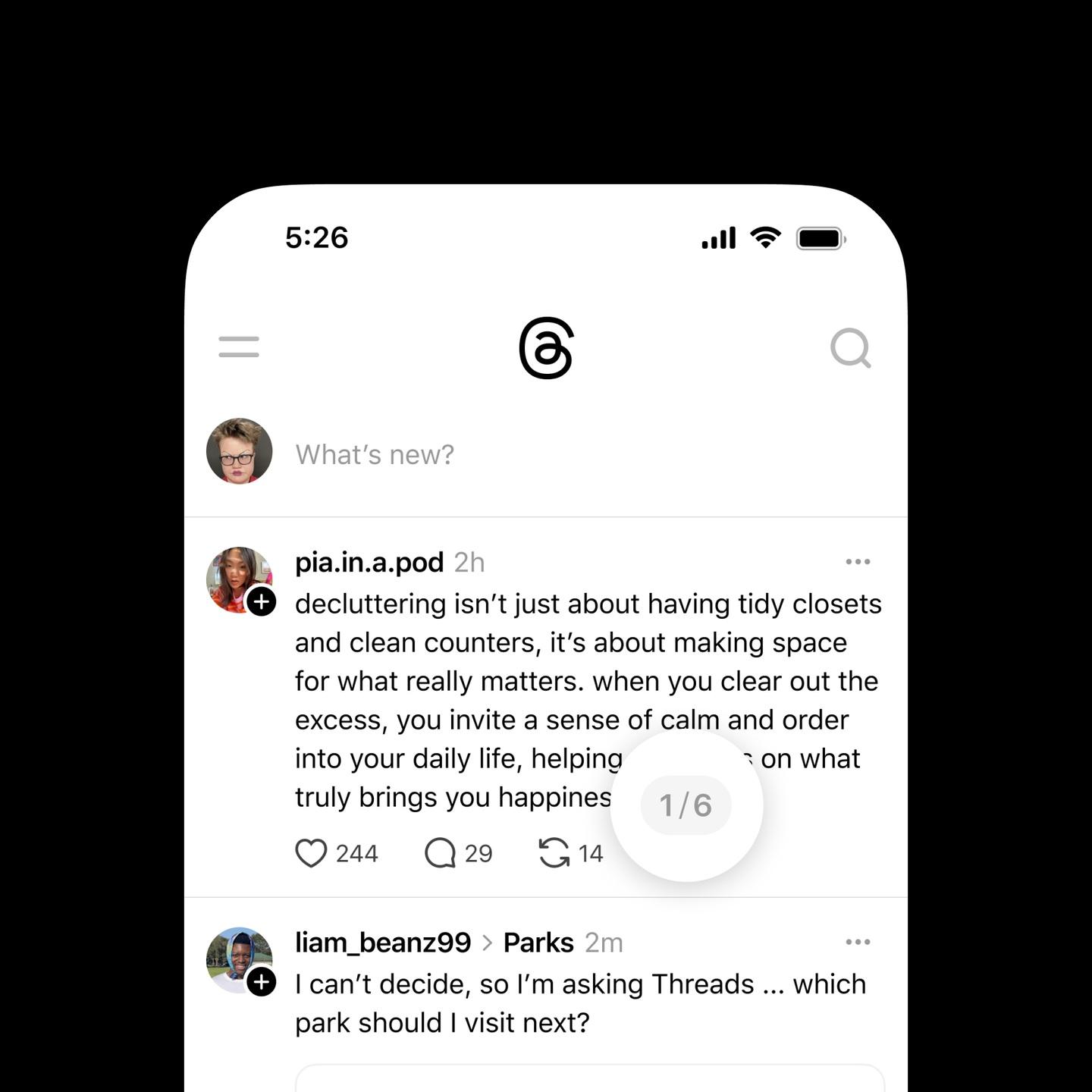 Threads新功能|分成多部分的連續貼文新設計。