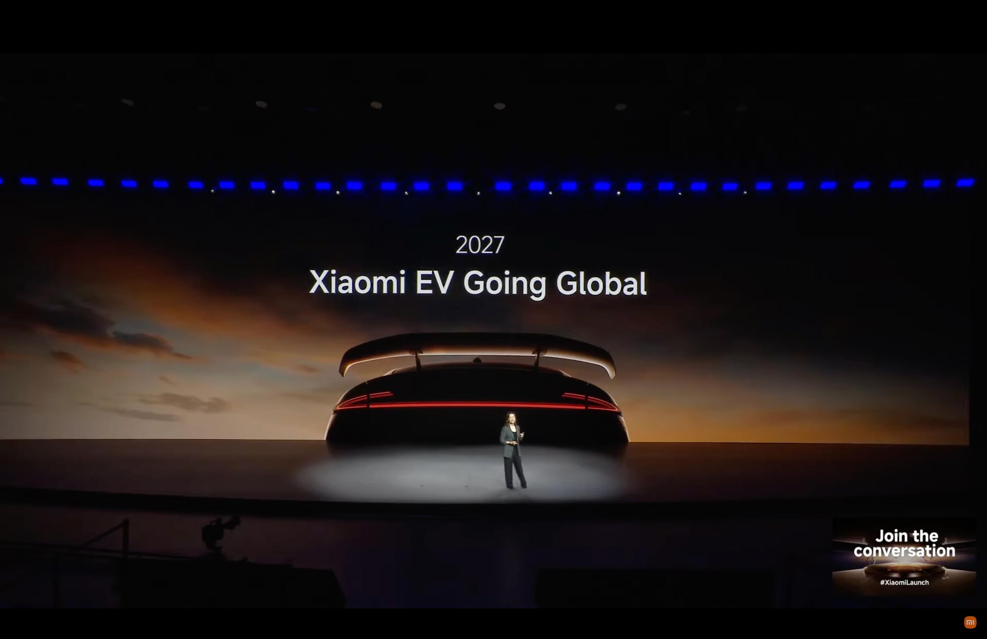 小米在國際發布會上宣布將於2027年在歐洲推出電動車。