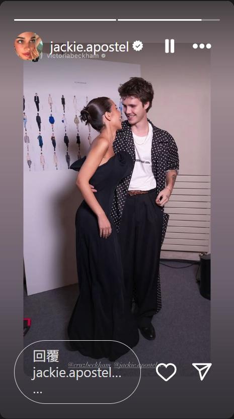 Jackie 在IG上載與Cruz的恩愛照片。