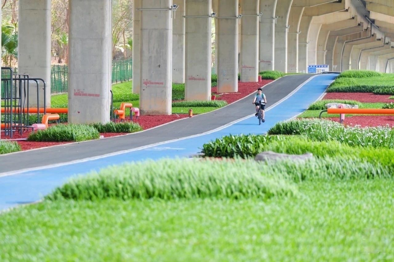 山海連城前海灣段分漫步道、跑步道及騎行道,即使新手或兒童都能輕鬆享受踏單車的樂趣。(圖片來源:下班去騎車@小紅書)