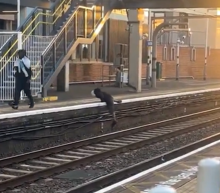 幾名青年「幫助」女事主撿回手機。(互聯網)