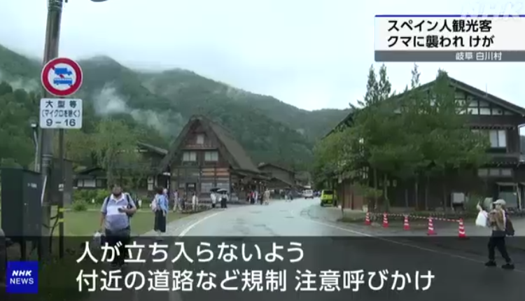 日本白川鄉合掌村驚爆黑熊襲擊遊客 西班牙男受傷送院