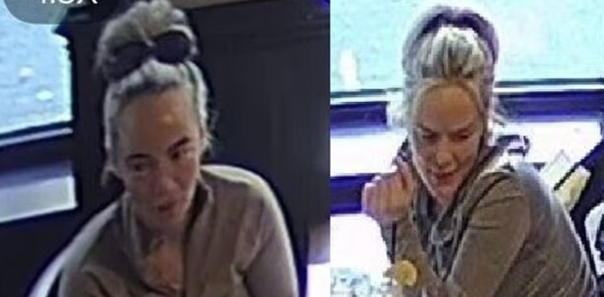 閉路電視拍到女子沒結賬離去。(互聯網)