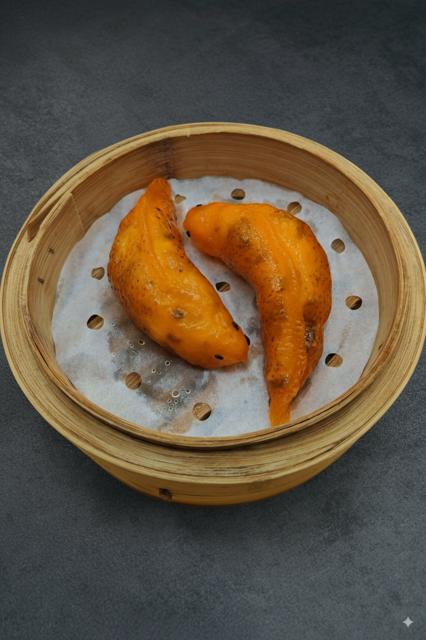 酸菜魚餃HK$38 以精緻的東星魚外形,將香辣惹味的經 典川菜「酸菜魚」包裹其中,啖啖驚喜。