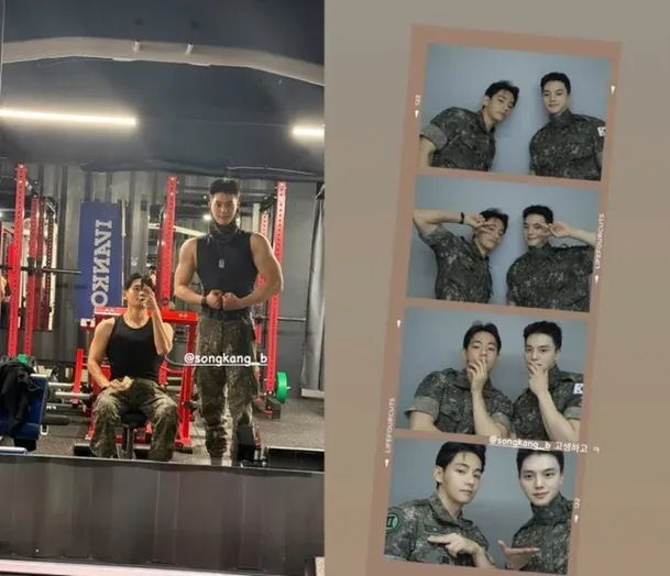 宋江與V經常相約一起健身。