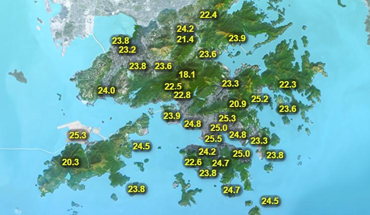 本港地區今日天氣預測部分時間有陽光。日間炎熱,市區最高氣溫約30度,新界再高一兩度。(香港天文台)