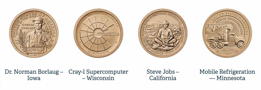 2026年「美國創新」系列紀念幣單枚售價為13.25美元,或是包含另外3款在內的4枚套組售價為27.5美元。(美國鑄幣局)