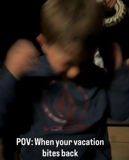 蛇咬的瞬間清楚被拍下。(IG)