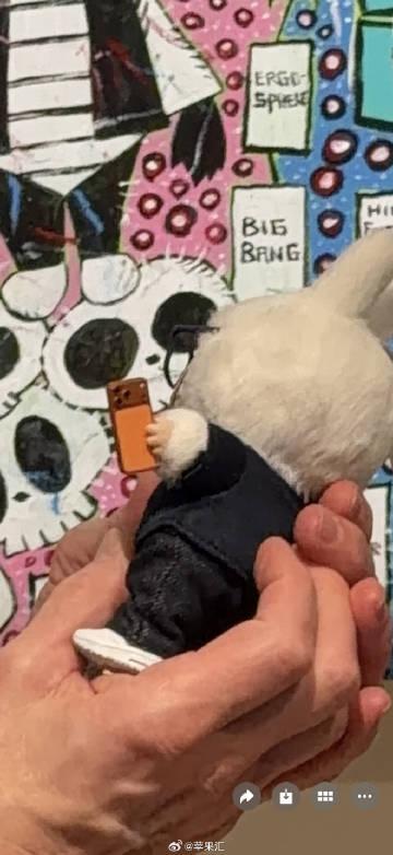 王寧則向庫克送贈禮物,是一個特殊的白色Labubu玩偶。(網上圖片)