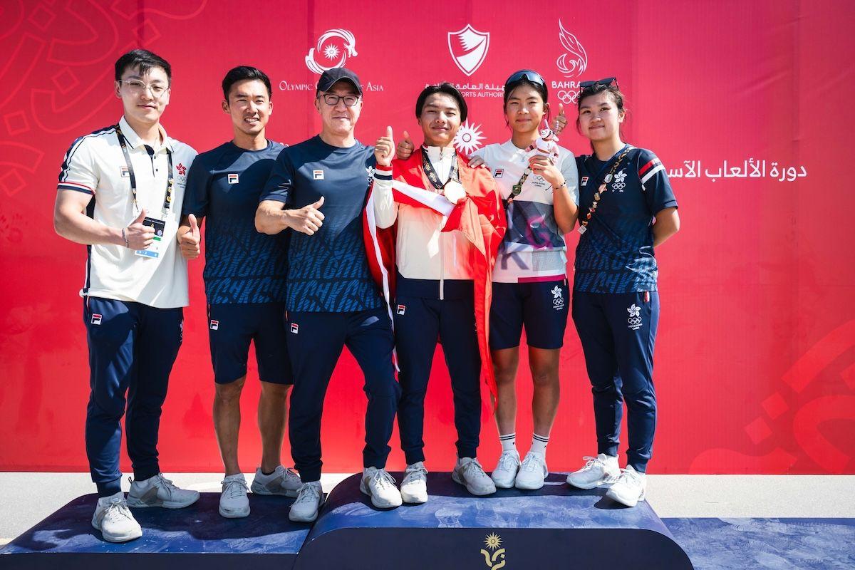 亞洲青年運動會|李昀俊力壓泰國選手。(港協暨奧委會)