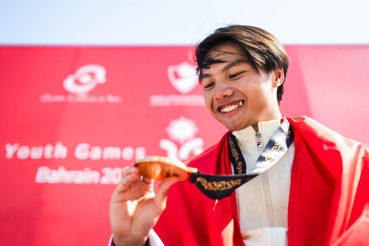 亞洲青年運動會|李昀俊在男子100公里公路賽為港隊再奪一金。(港協暨奧委會)