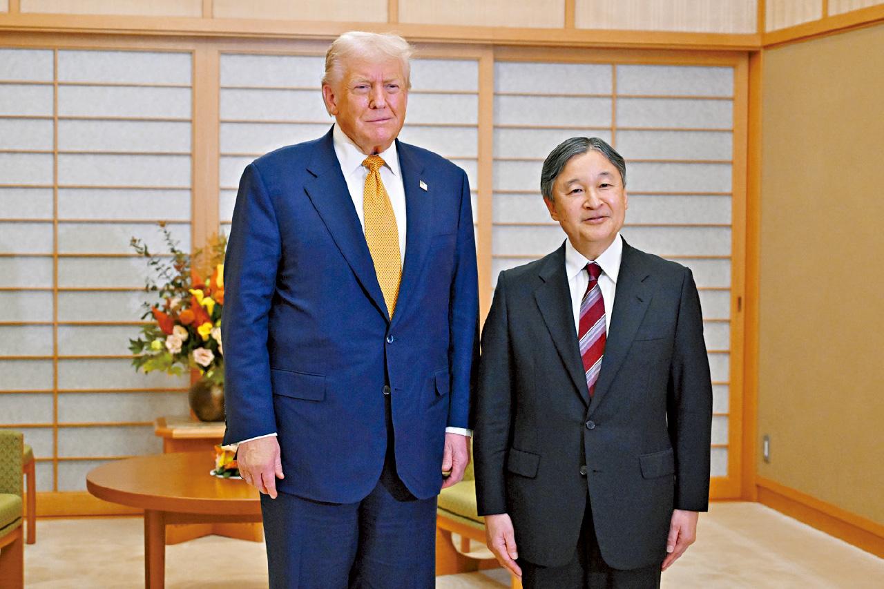 特朗普訪日 美國總統特朗普 日皇德仁