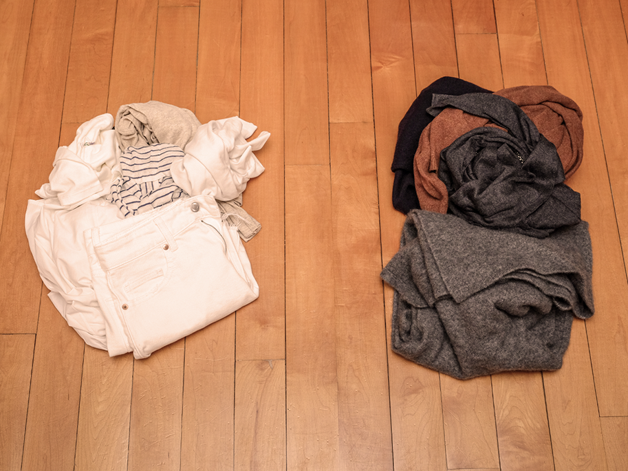 顏色應將深淺色衣物分開洗滌,避免衣物顏色交叉互染。