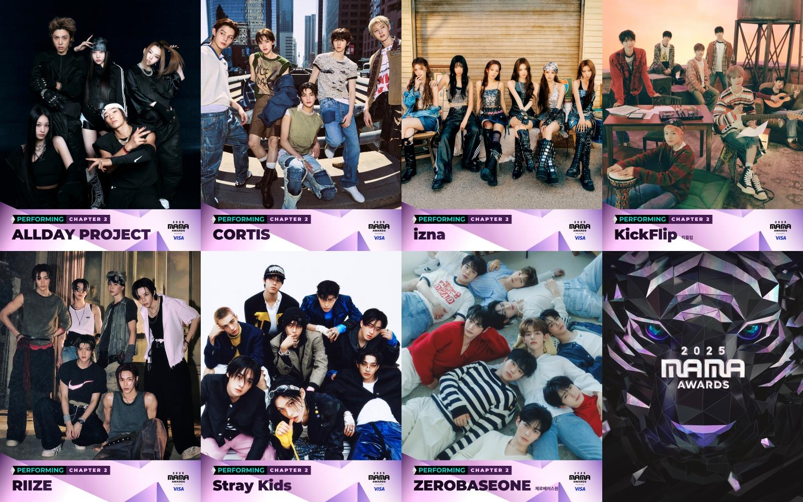11月29日在港舉行的2025 MAMA AWARDS CHAPTER 2,名單有CORTIS、Stray Kids、RIIZE、ZEROBASEONE。