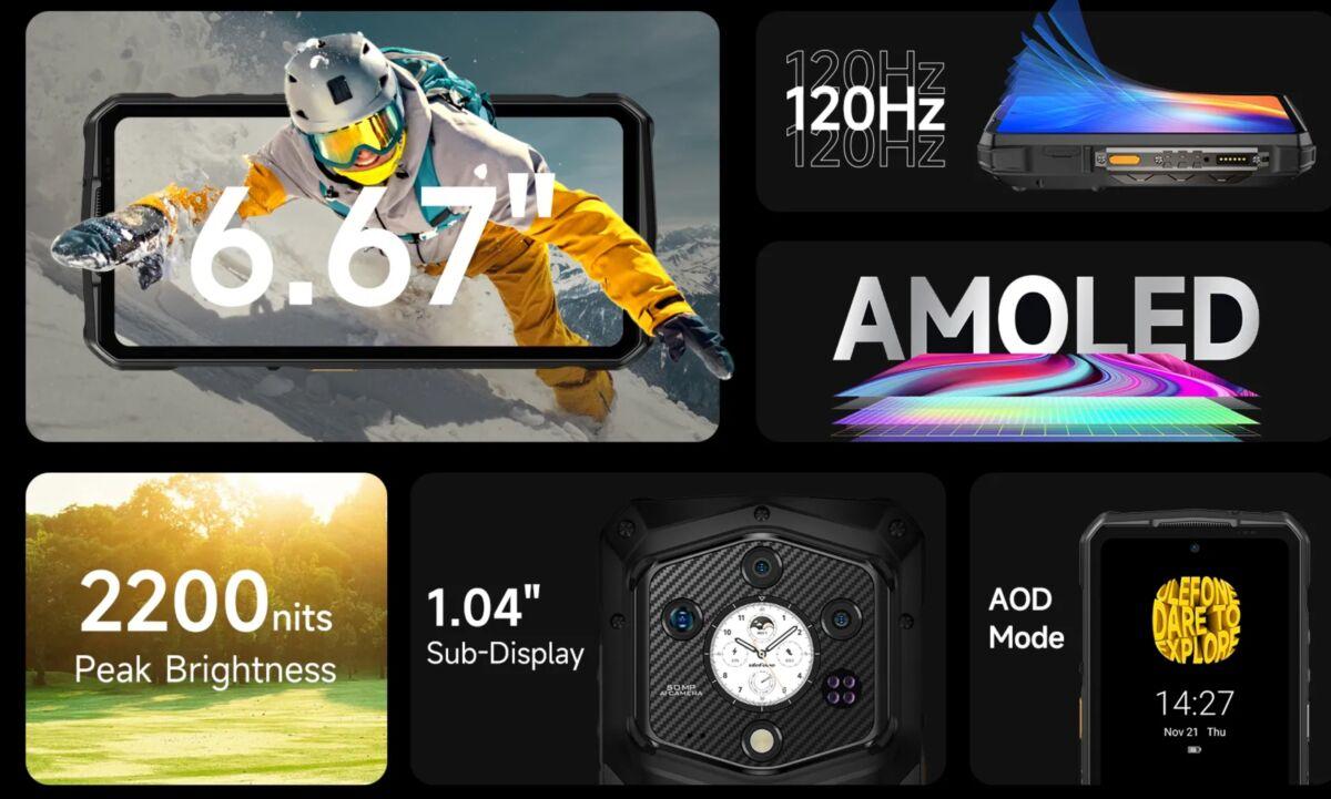 主顯示器採用 6.67 吋 AMOLED 螢幕,支援 120Hz 高刷新率。