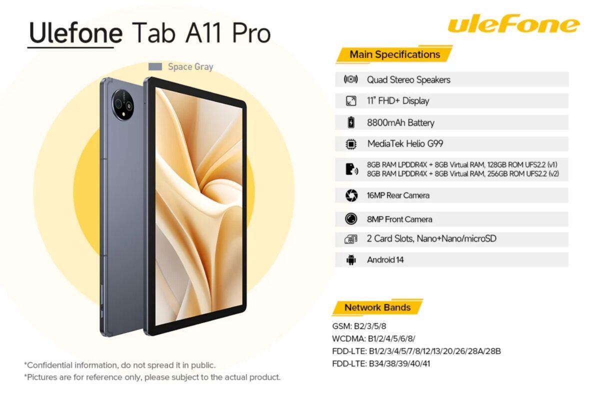 Ulefone Tab A11 系列平板電腦,系列包括標準版 Tab A11 及升級版 Tab A11 Pro