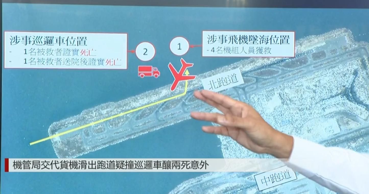 香港國際機場發生致命航空事故。(有線新聞截圖)