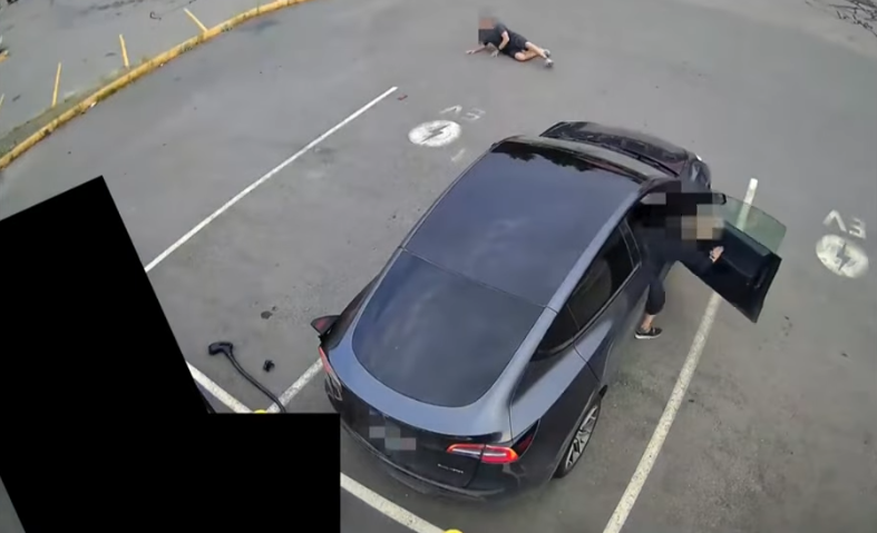 Tesla電動車充電突爆炸車主被震飛 調查指變壓器出事(有片)