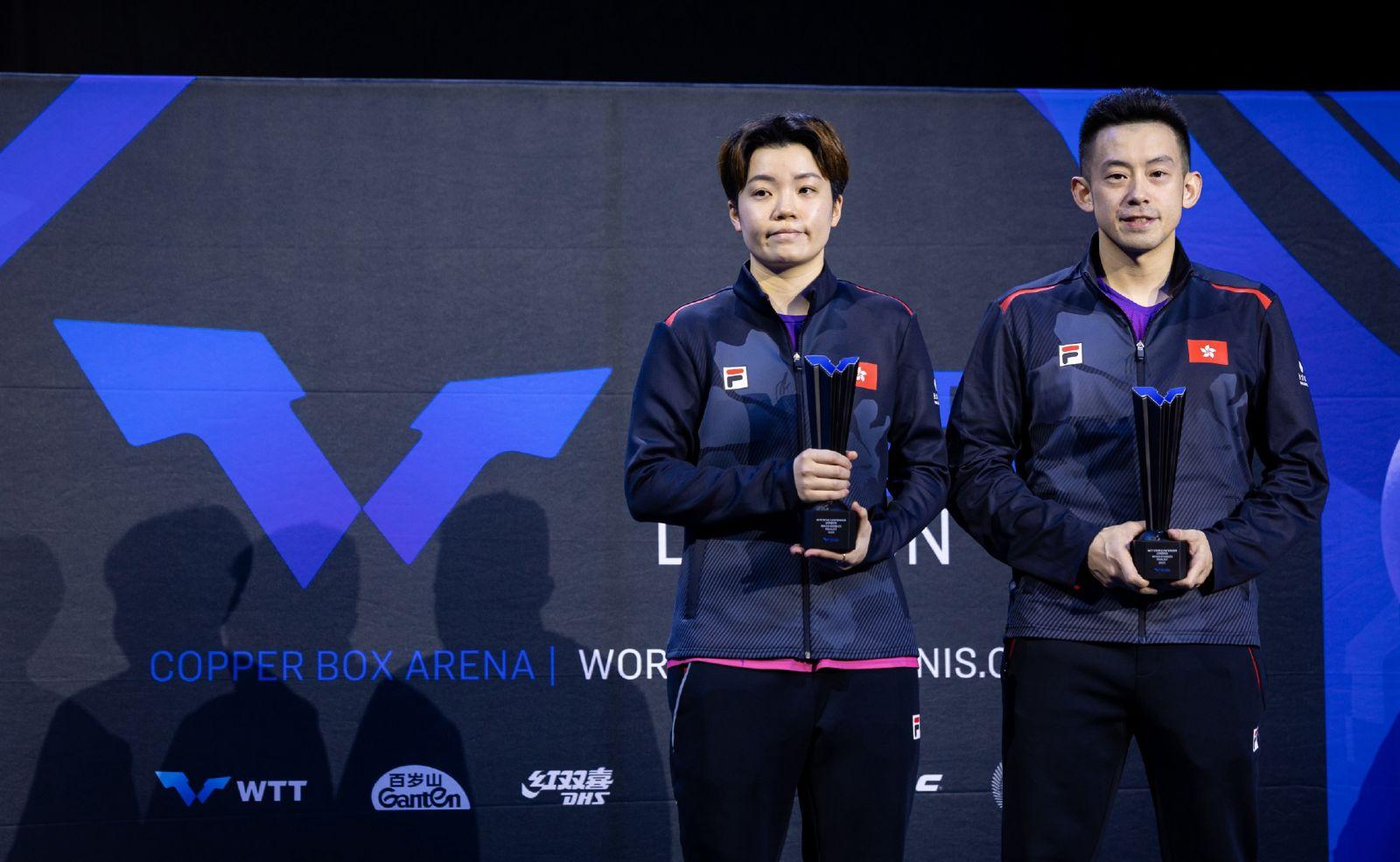 黃鎮廷/杜凱琹雖於WTT倫敦球星挑戰賽決賽「反勝為敗」,以局數1:3不敵中華台北林昀儒/鄭怡靜。