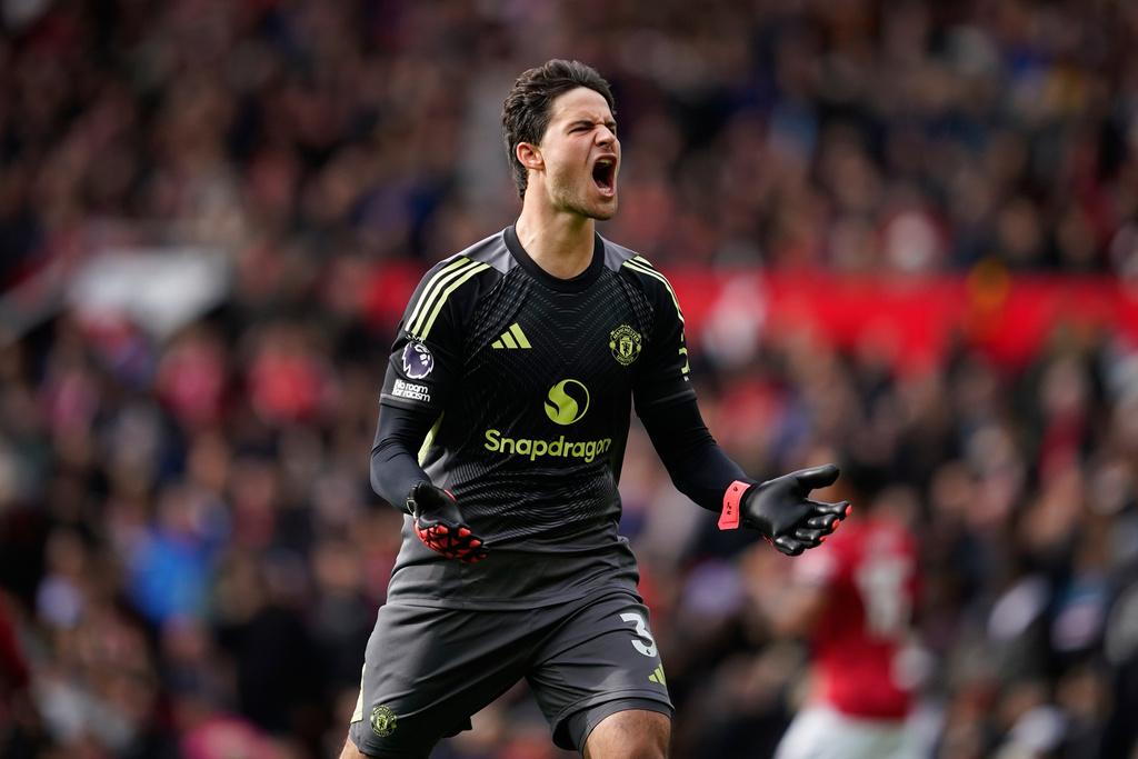 辛尼拉文斯(Senne Lammens)首次為曼聯上陣,即保持零失球。(美聯社)