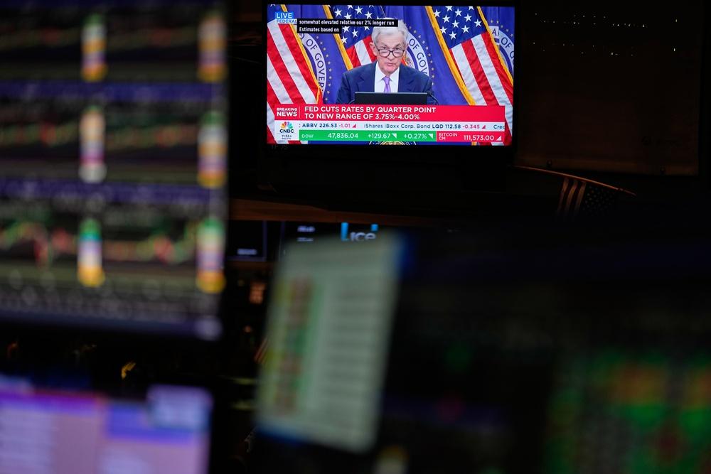 美國聯儲局一如預期,再次調降利率0.25厘,為今年以來連續第二次降息。(AP)