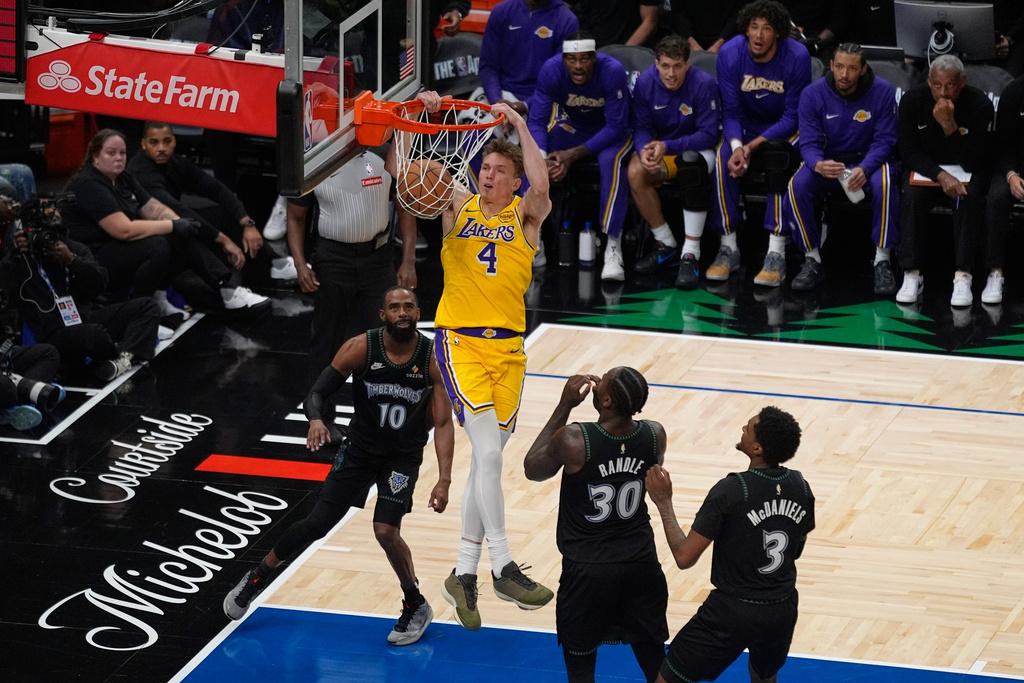 湖人116:115擊敗木狼。(美聯社)