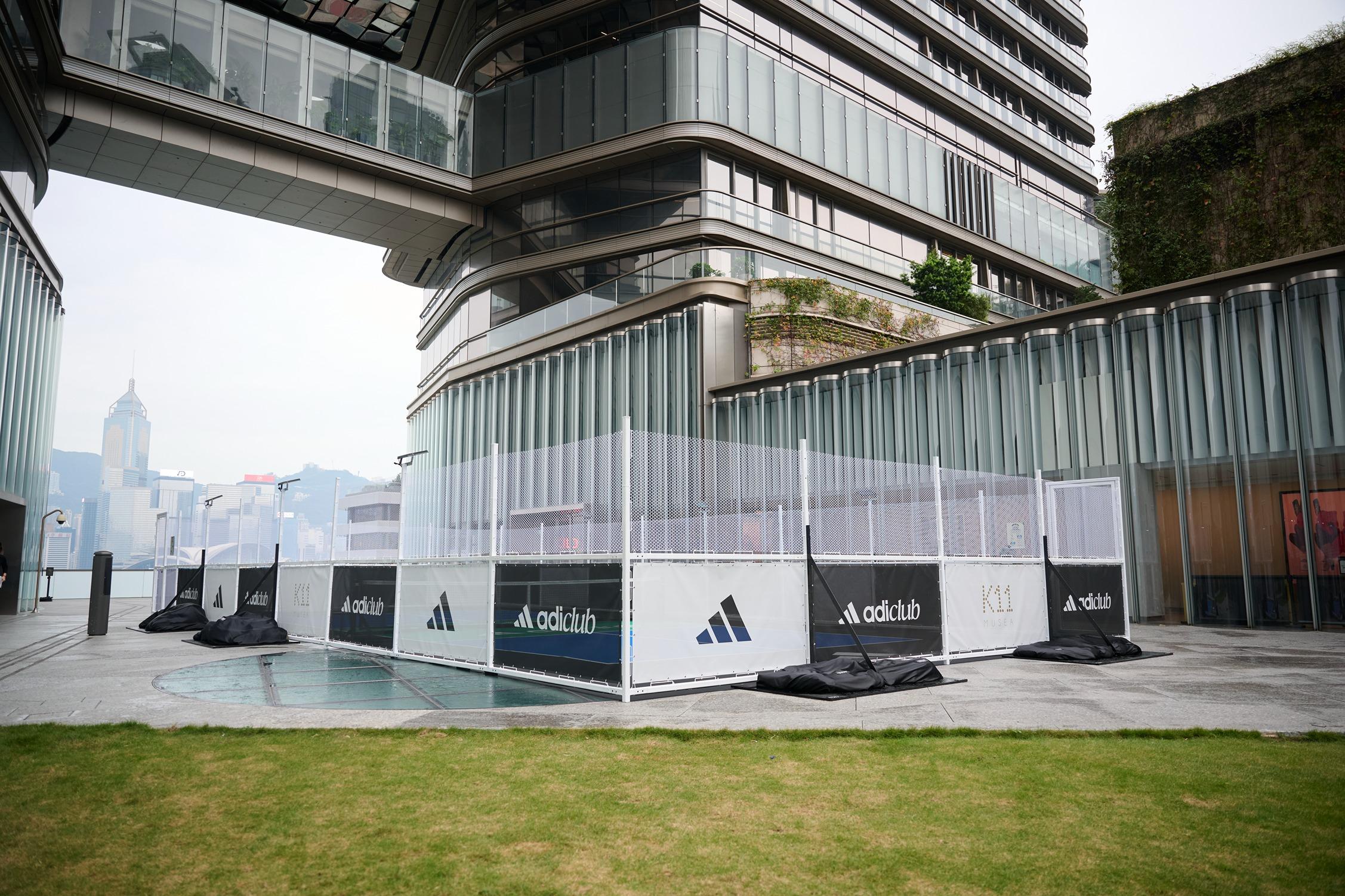 球場以藍、綠、黑、白主調鋪設