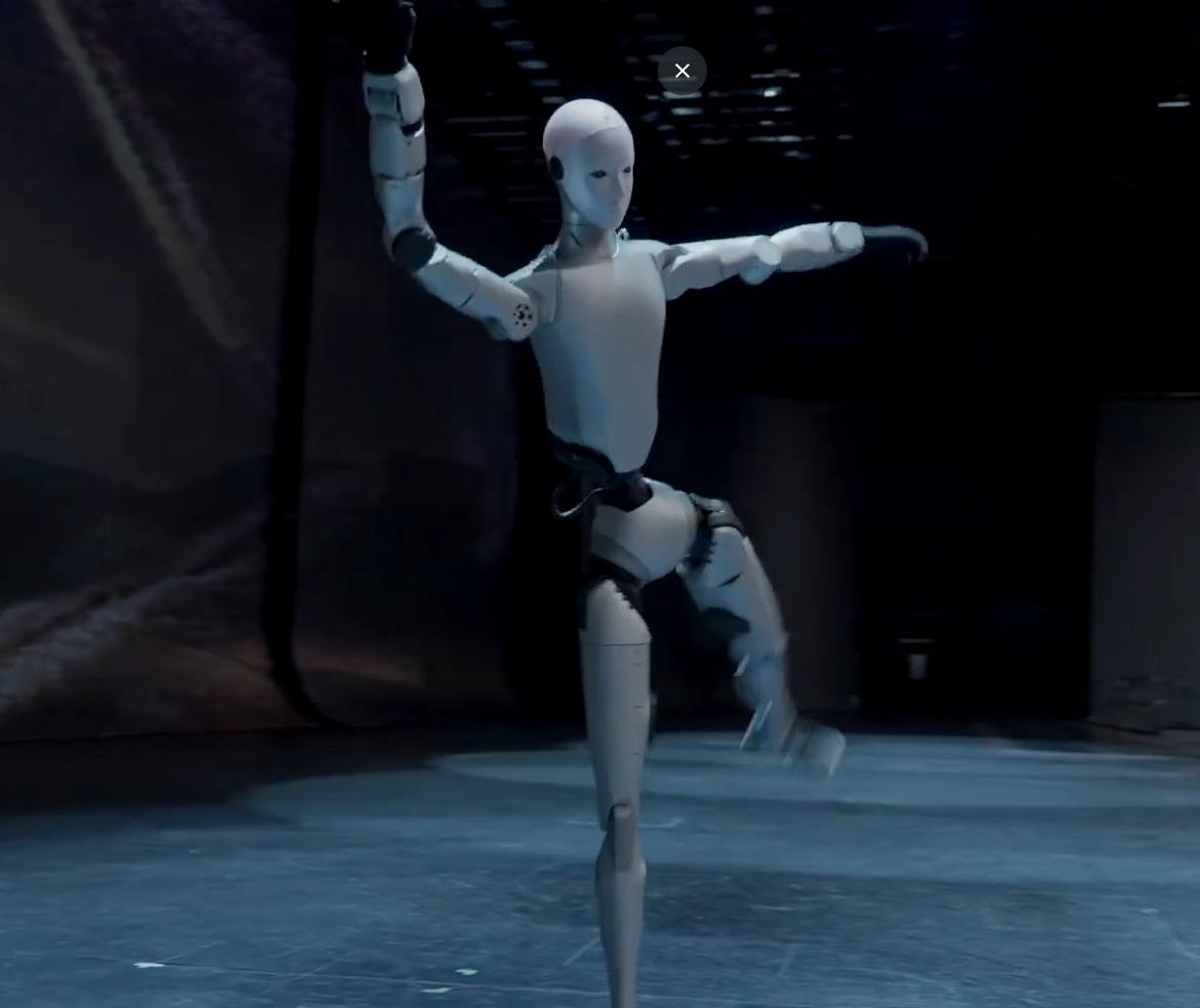 H2機械人可以單腳企穩。(宇樹科技微博)