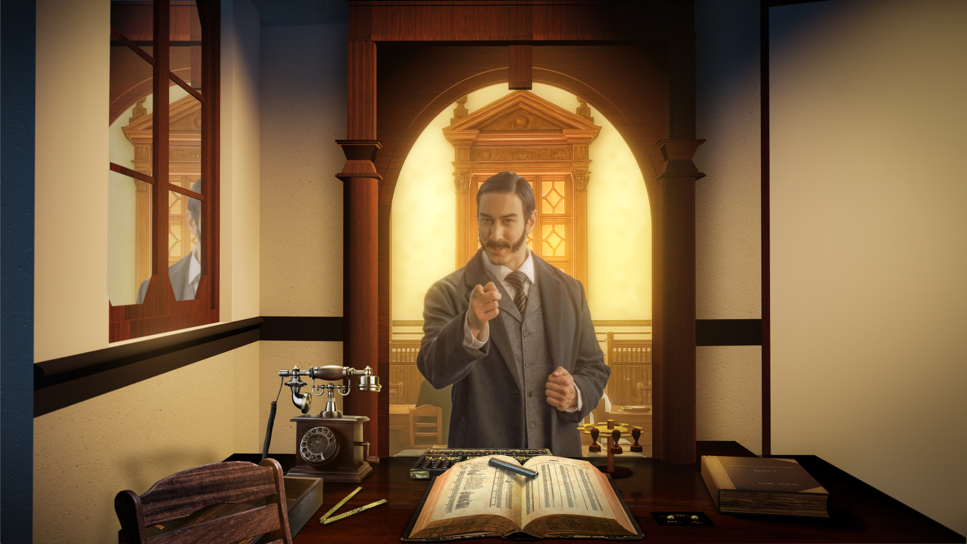 三代滙豐銀行櫃枱精緻重現,來賓可親身體驗滙豐賬簿、打簿機及早期的桌上電腦。