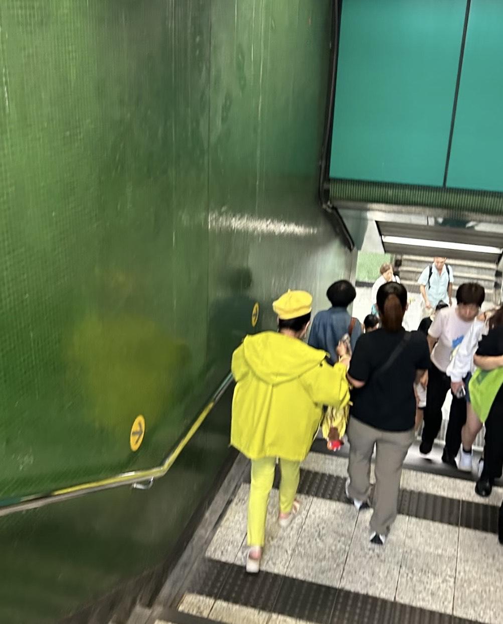 家燕姐全身螢光黃色打扮,相當搶眼。