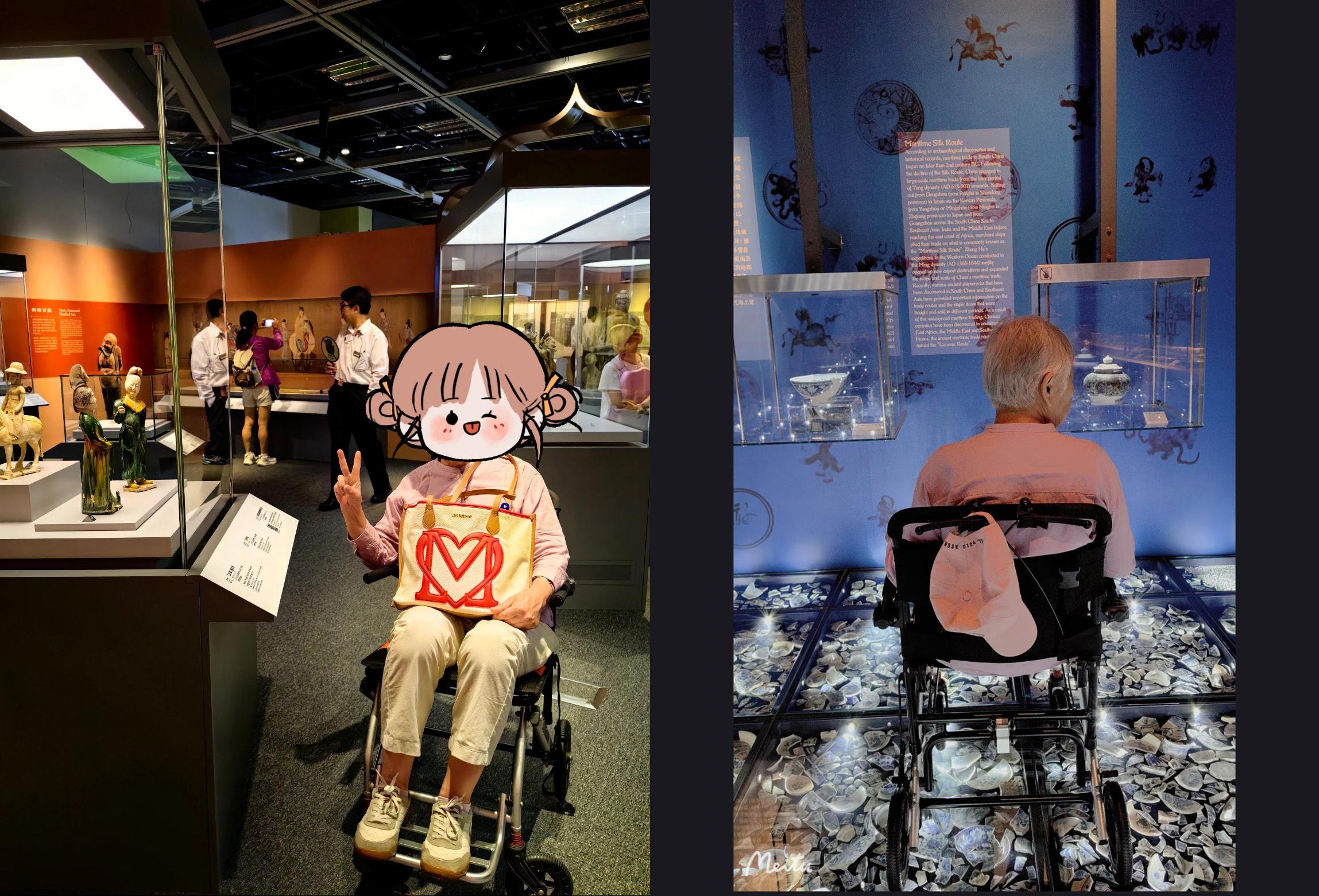 事主帶媽媽參觀展覽,獲職員熱心協助。(小紅書)