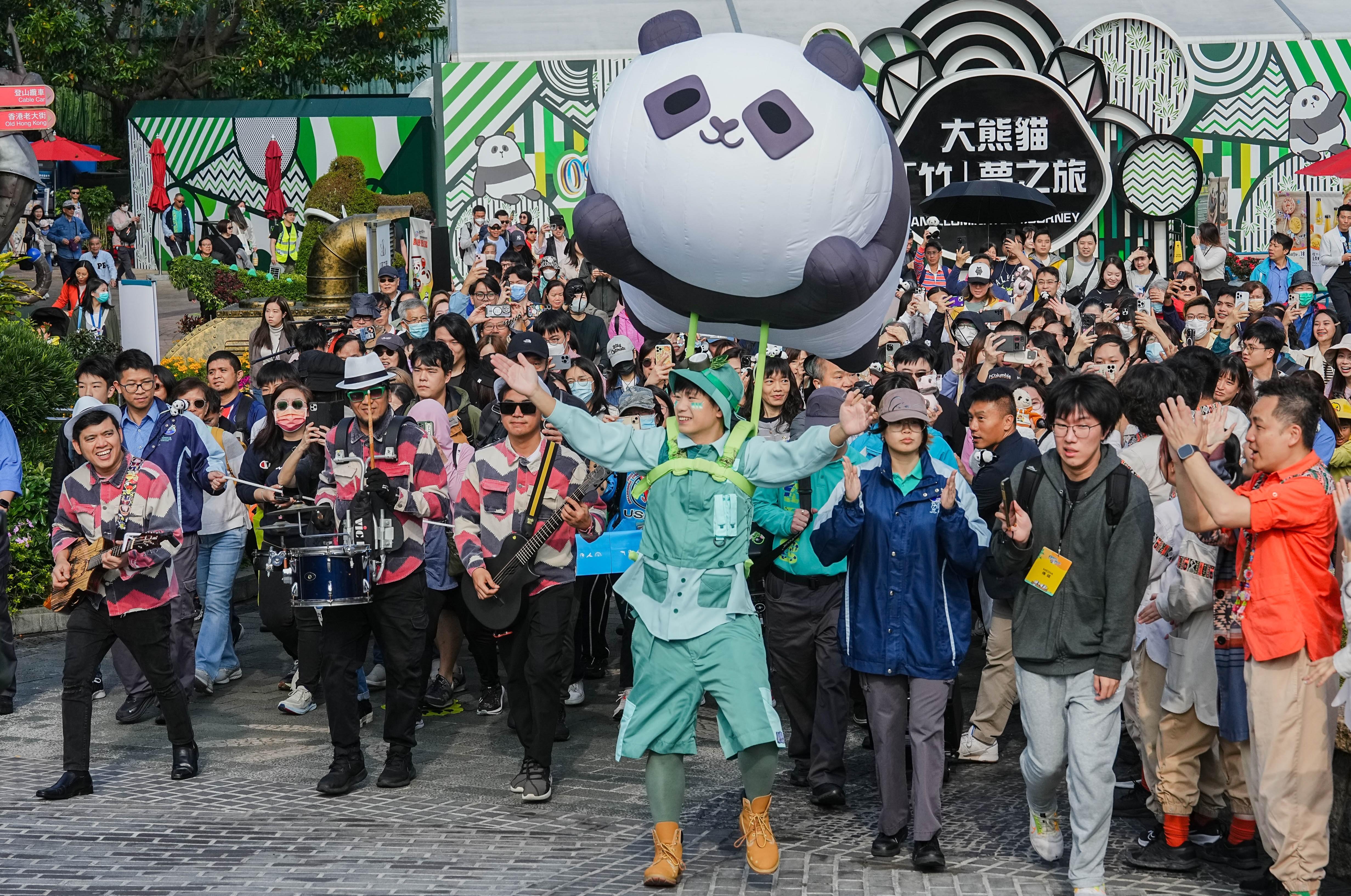 受惠於大熊貓熱潮,海洋公園連同水上樂園入場人次和收入連續4年上升。(海洋公園提供)