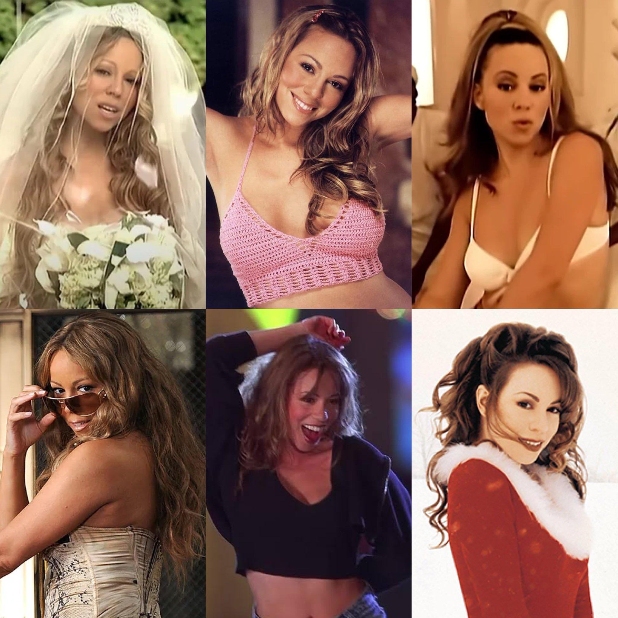 KATSEYE所扮Mariah Carey不同時期的經典造型。