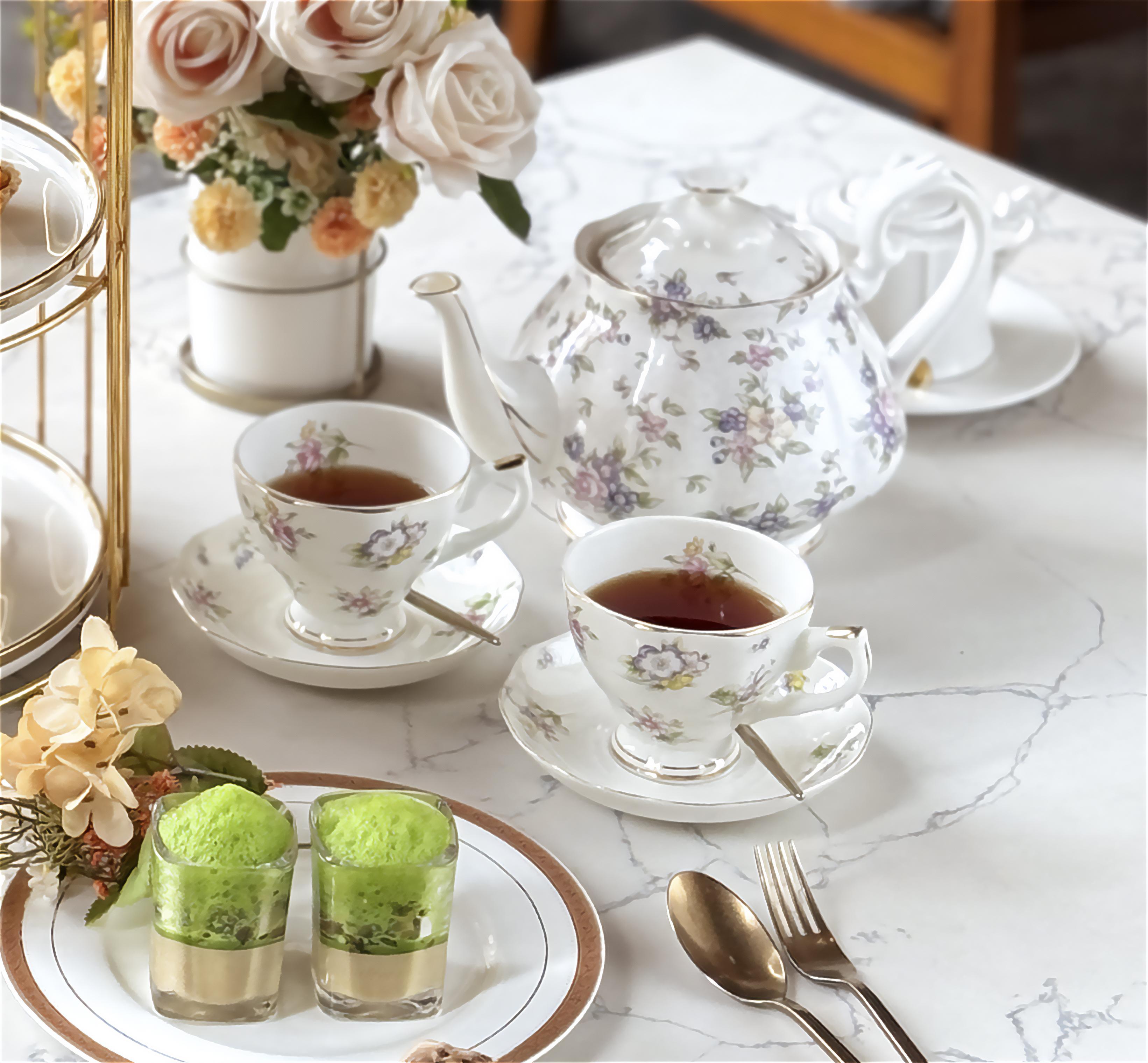 茶杯圖案優雅。