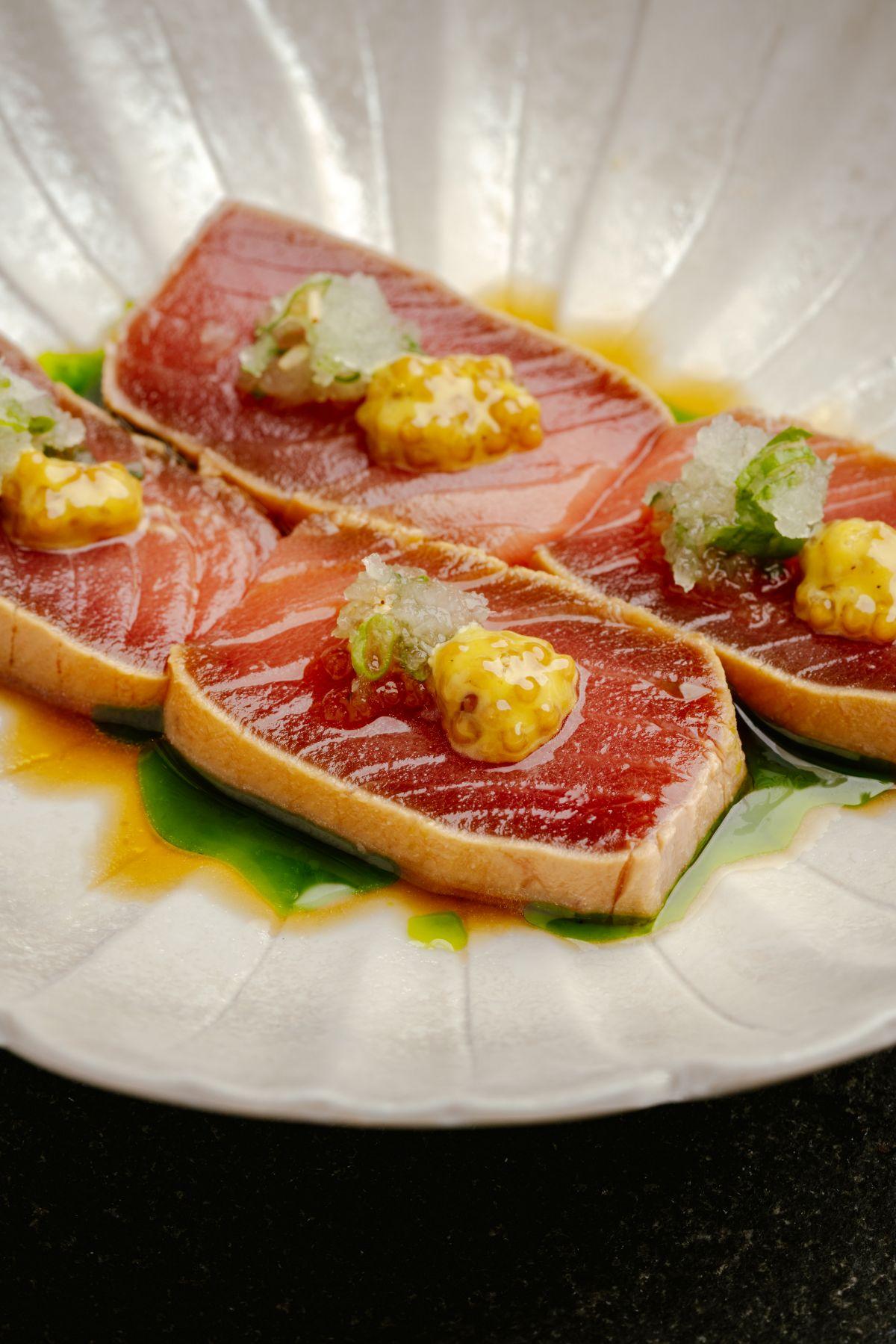 醃漬赤身刺身伴蘿蔔蓉$168/4件