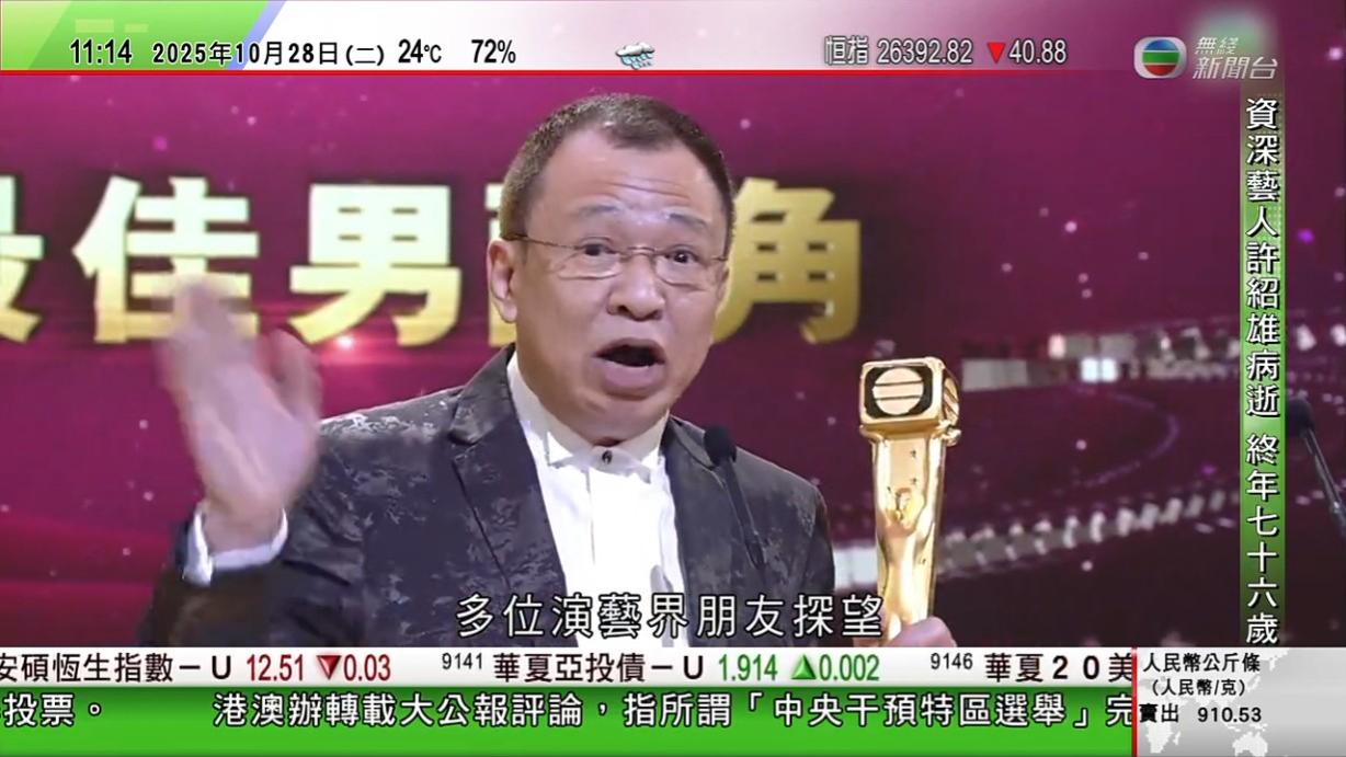 許紹雄在2013年和2014年分別憑《My盛Lady》和《使徒行者》,贏得「最佳男配角」和「最受歡迎電視男角色」