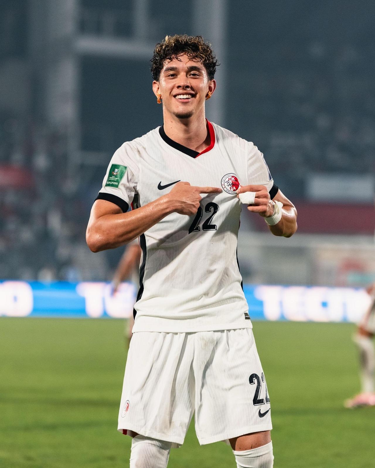 李小恆為香港隊單場攻入孟加拉3球。(HKFA FB)