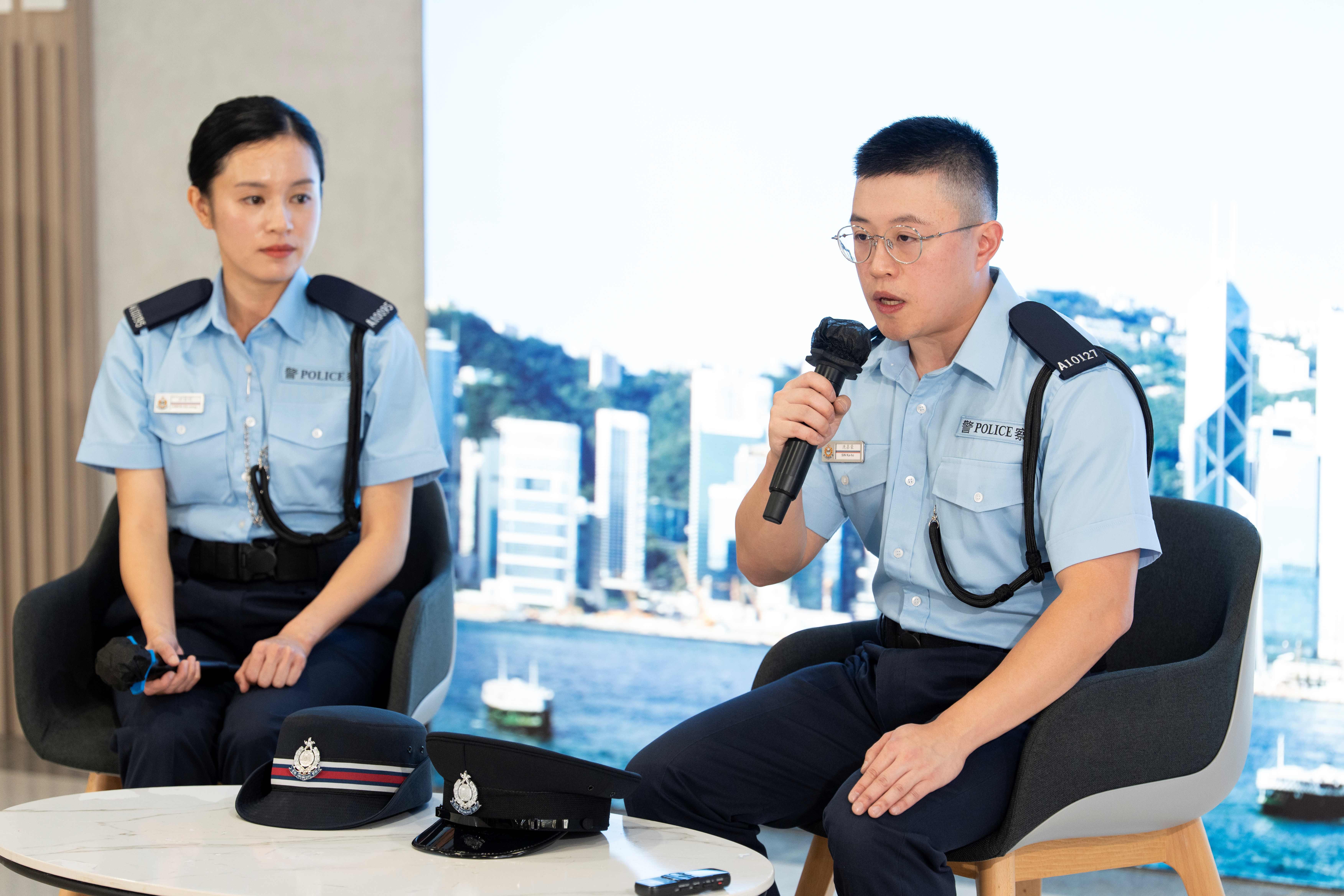 冼嘉豪投考輔警,以雙身份守護學生。