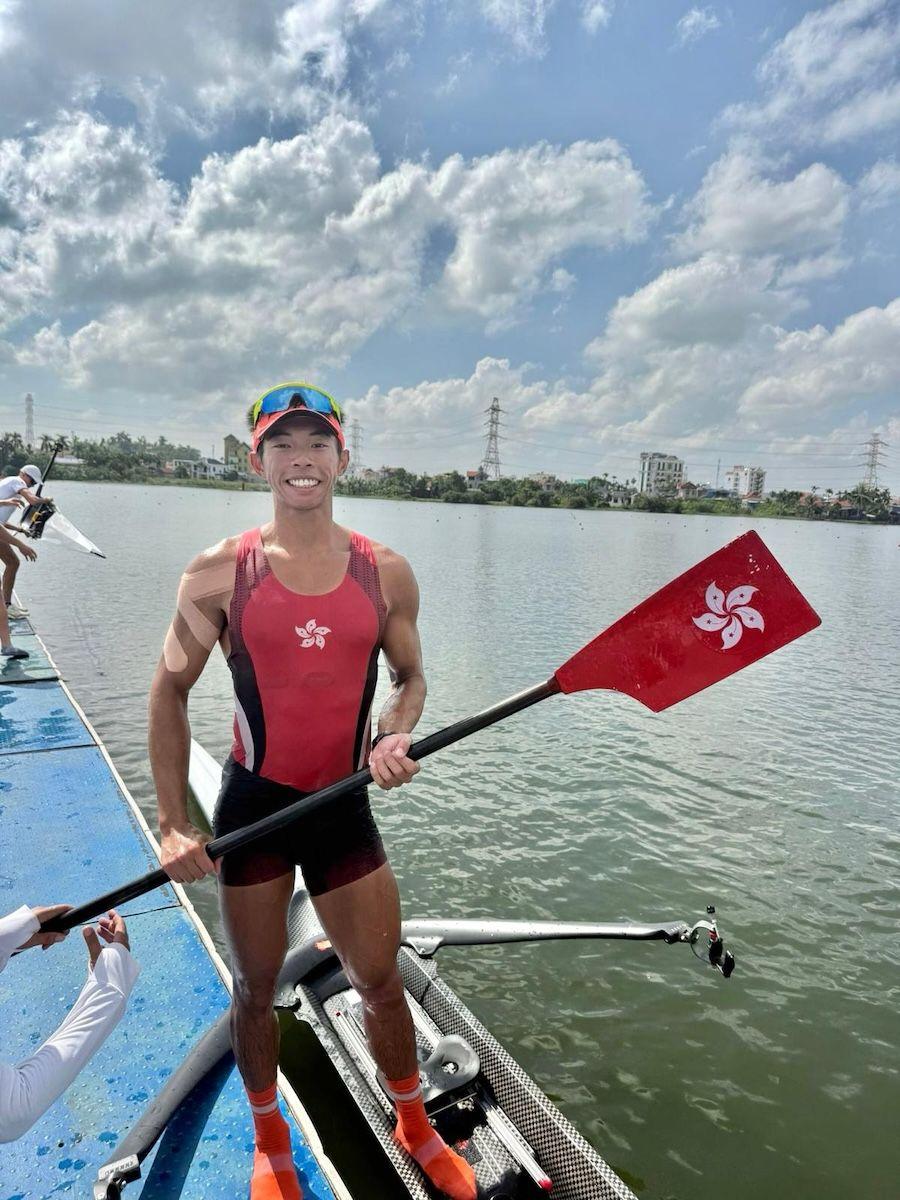 2025亞洲賽艇錦標賽,趙顯臻於男子輕量級單人雙槳艇輕鬆封王。(趙顯臻IG)