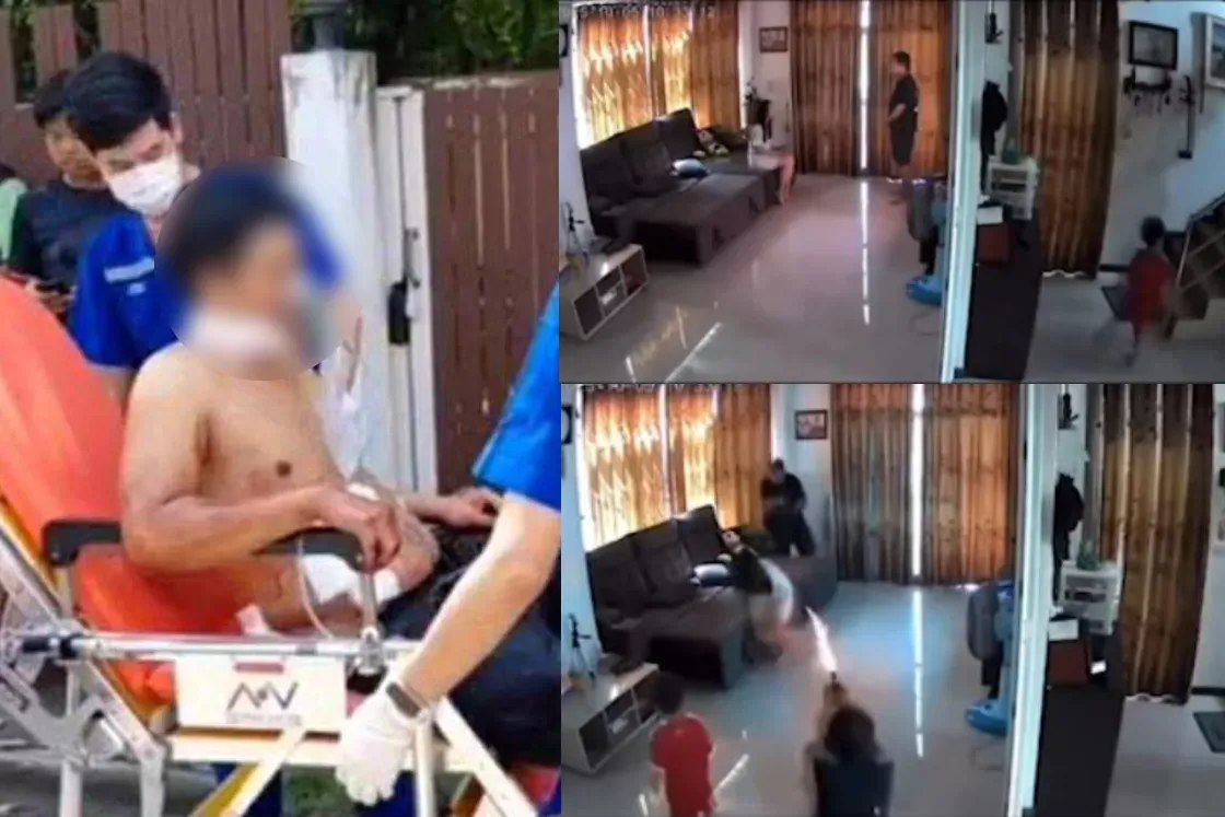 泰國官二代開槍卡彈,再拿起剪刀刺向前岳父的頸部。