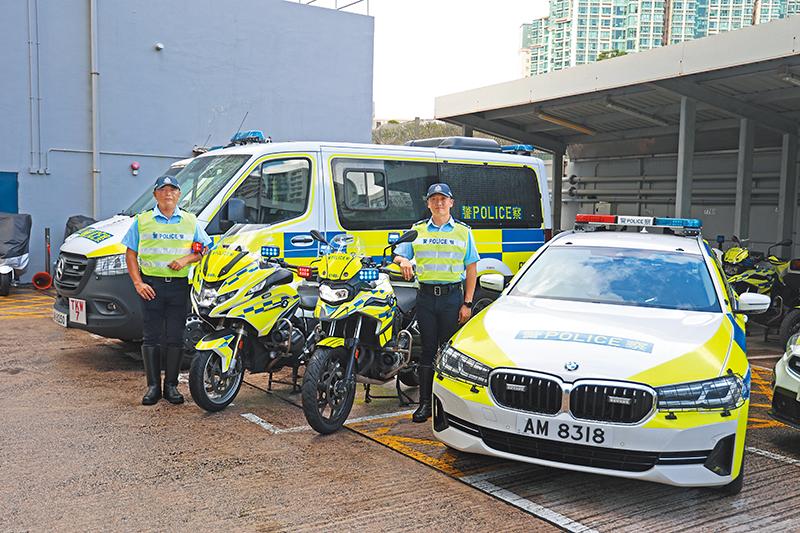 歐陽倫松(左)與史鎮邦為西九龍交通部「一文一武」搭配。(《警聲》)