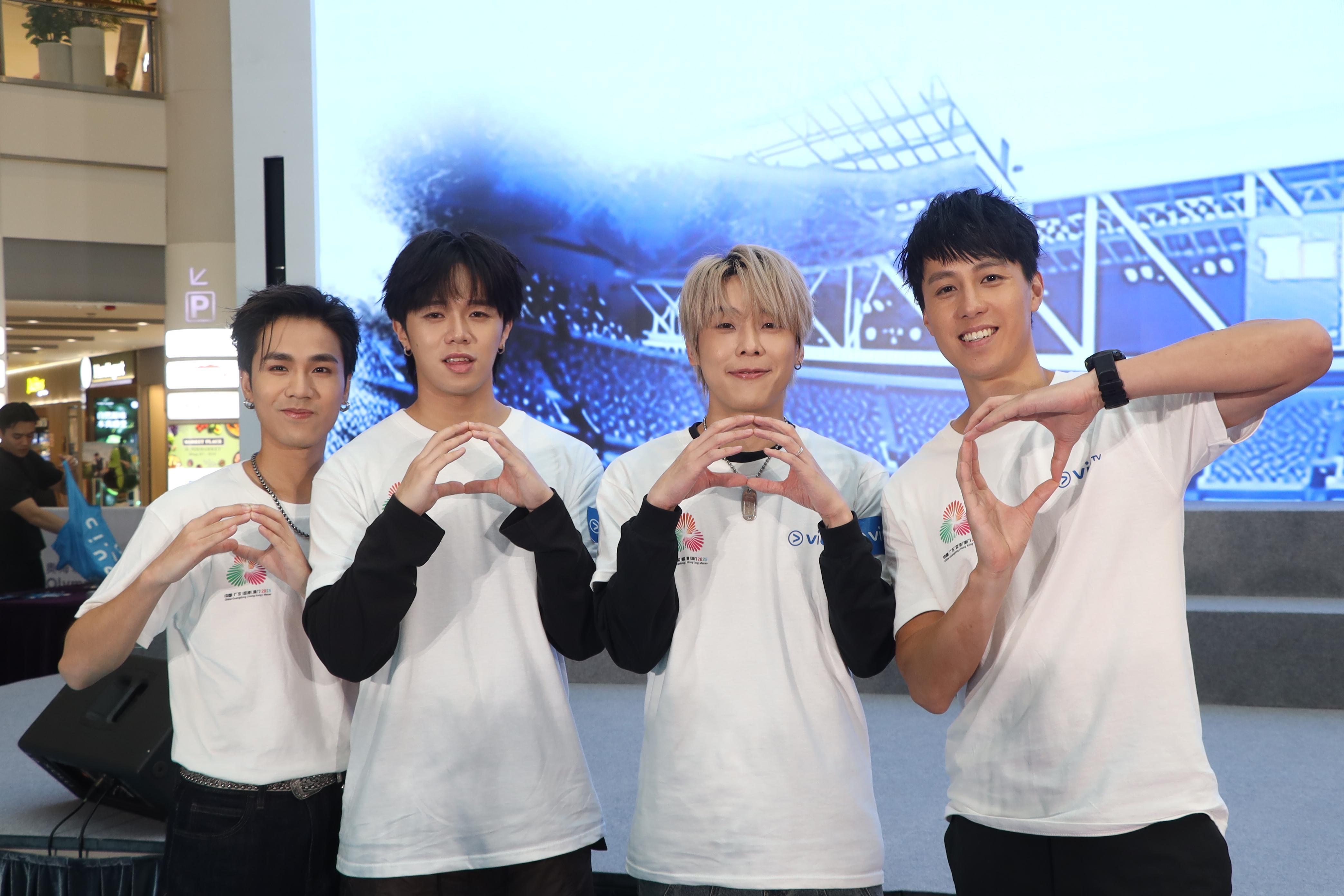 Kim、Jason Loi和希晉與陳安立組成限成組合「OVER」。(娛樂組攝)