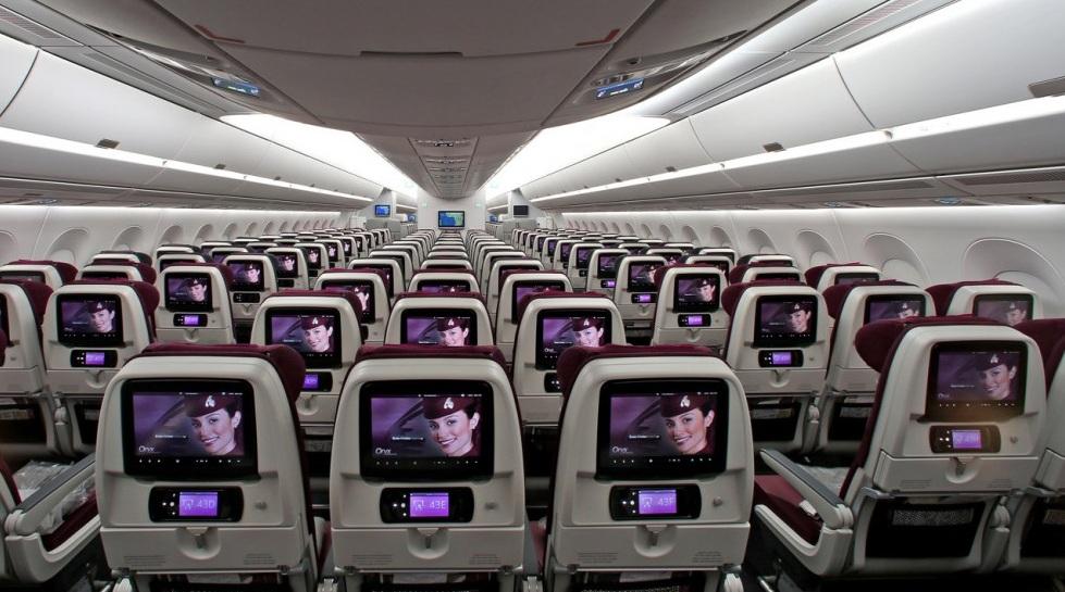 卡塔爾航空客機機艙。(互聯網)