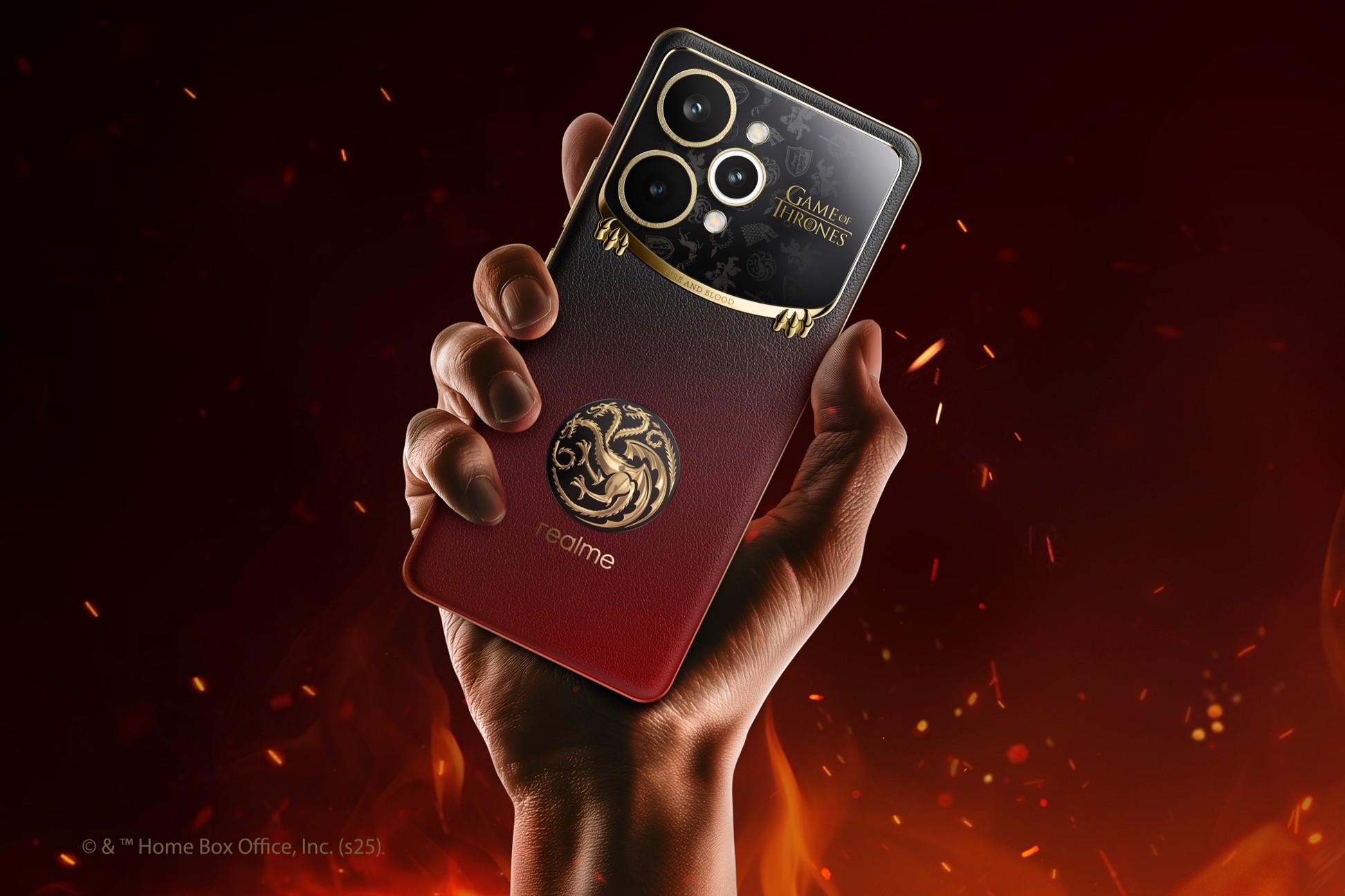realme 15 Pro《權力遊戲》限量版皮革機身遇熱變紅。