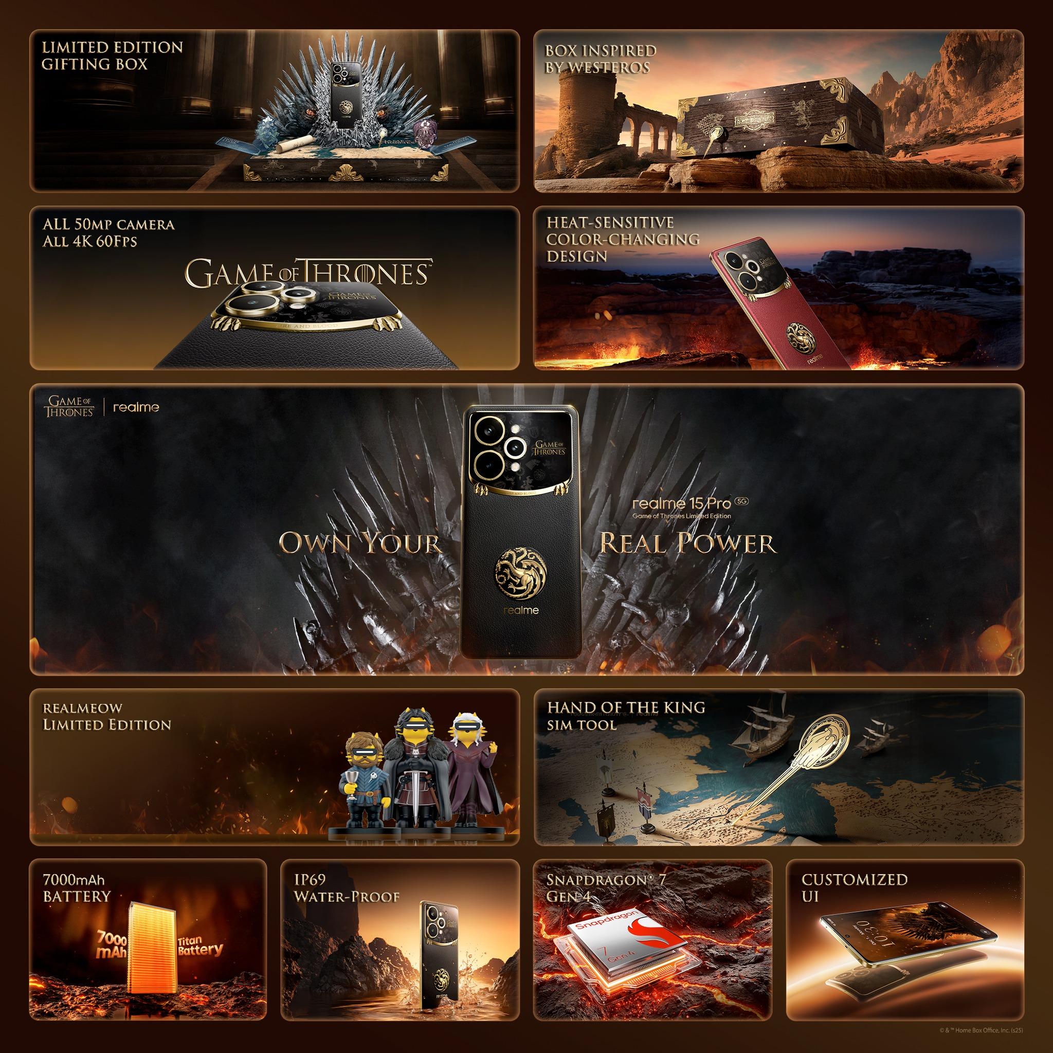 realme 15 Pro《權力遊戲》限量版賣點一覽。