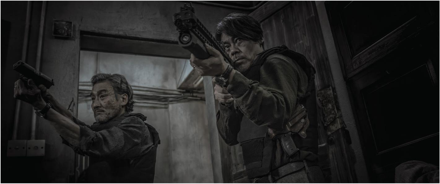 劉青雲和梁家輝在《風林火山》演幹探。